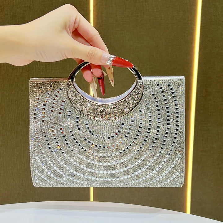 Elegant Crystal-Studded Evening Clutch