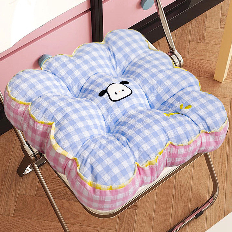 Padded seat cushion with floral motif Stornfield