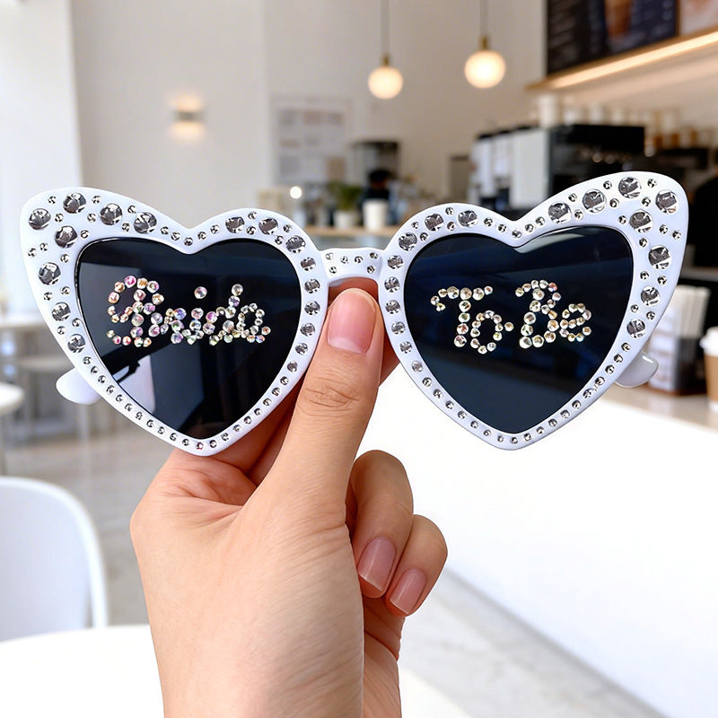 Rhinestone-Accented Heart-Shaped Sunglasses Stornfield