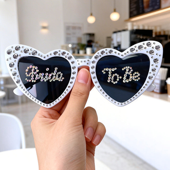 Rhinestone-Accented Heart-Shaped Sunglasses Stornfield
