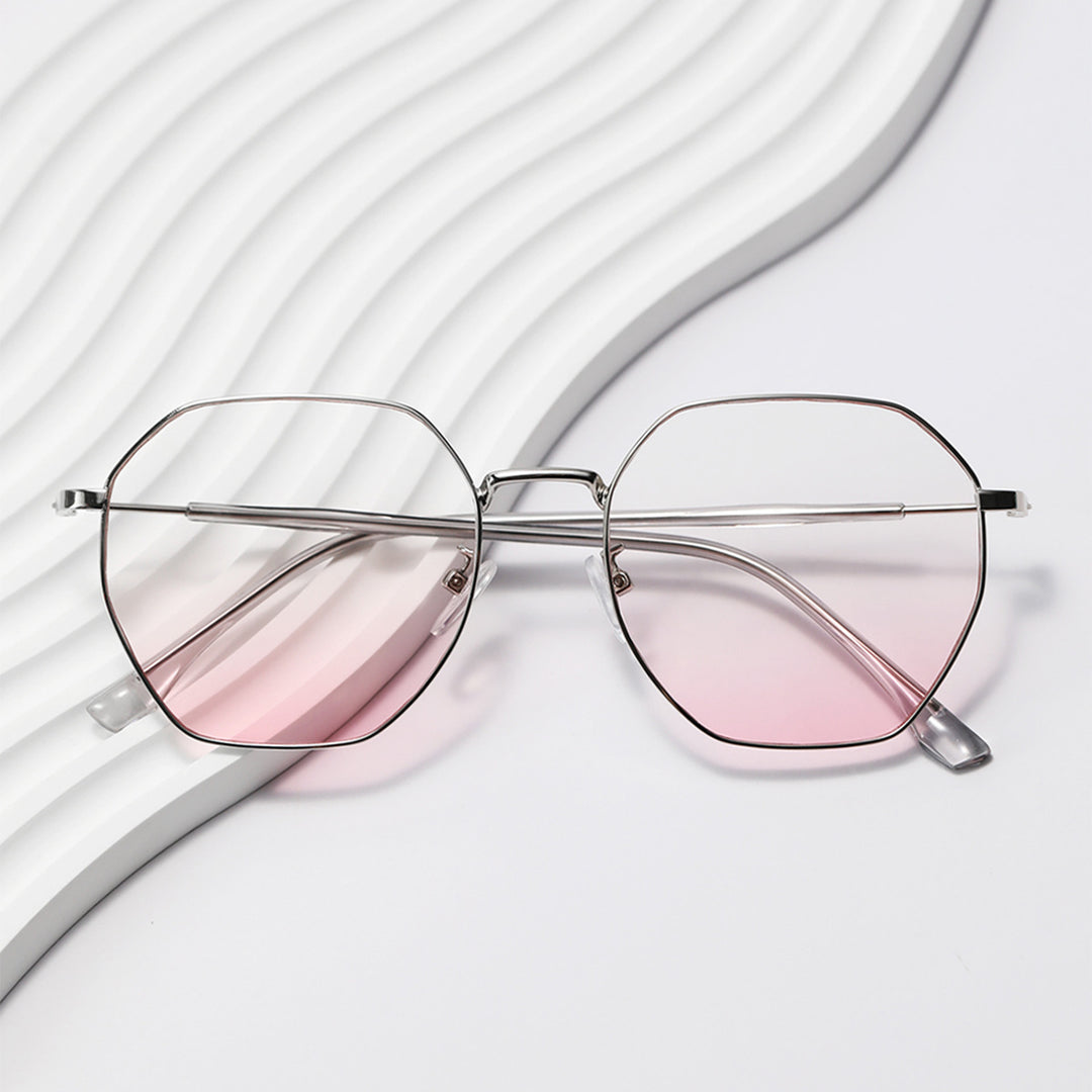 Women fashionable octagonal sunglasses with trendy metal frame Stornfield