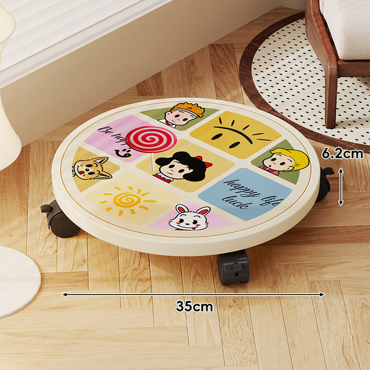 Decorative Round Plant Caster Dolly with Lockable Swivel Wheels