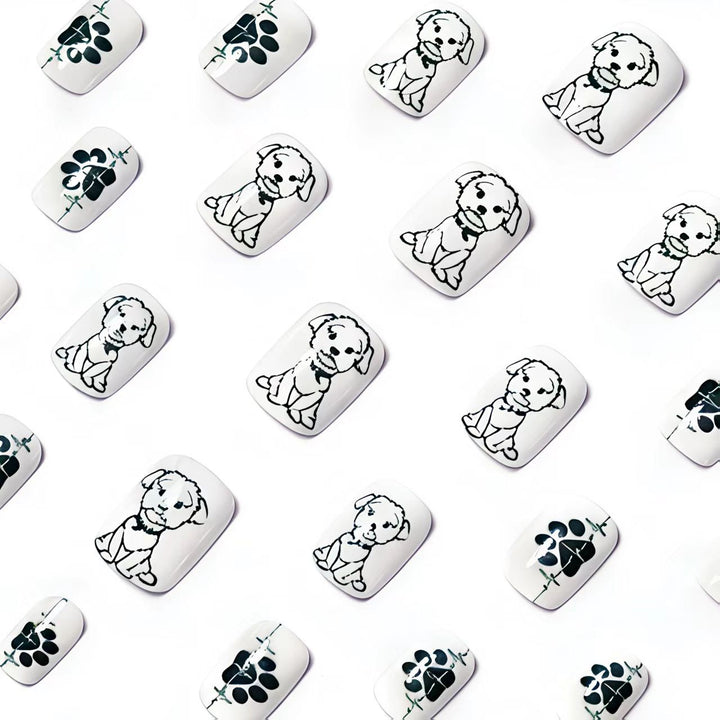 Acrylic nails with cute dog design Stornfield
