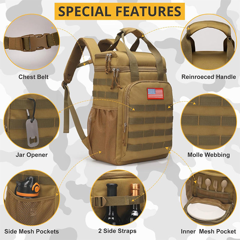 Insulated cooler backpack with multiple compartments Stornfield