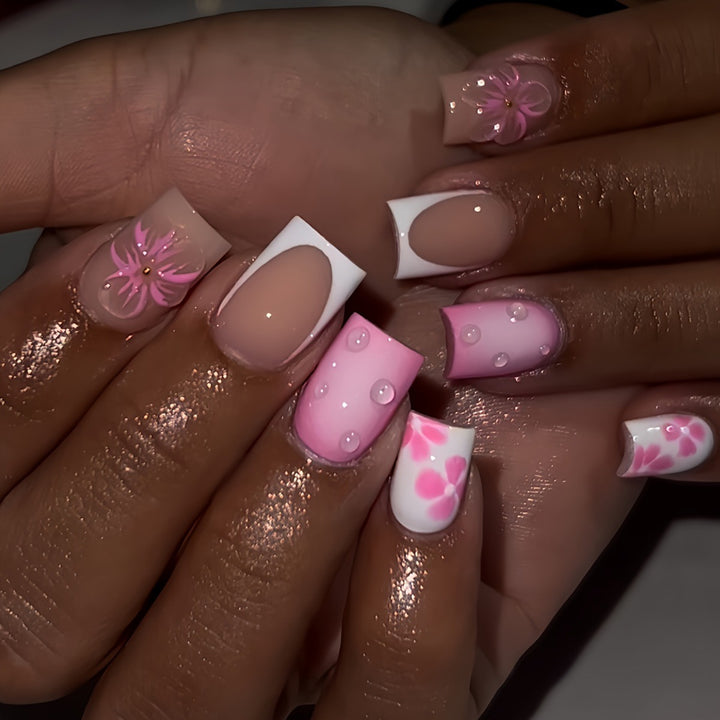 Artistic Floral Nail Art Extensions Stornfield