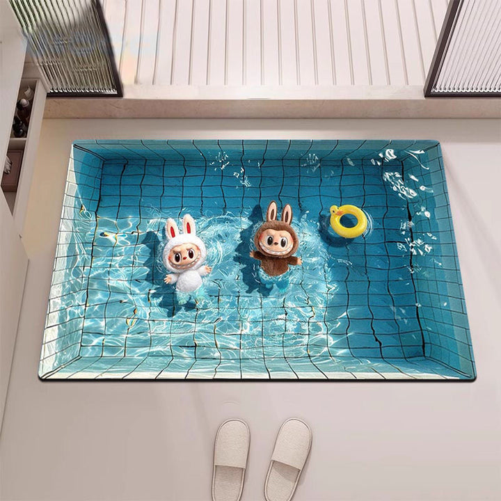 Cute Cartoon Monster Area Rug for Indoor Decor