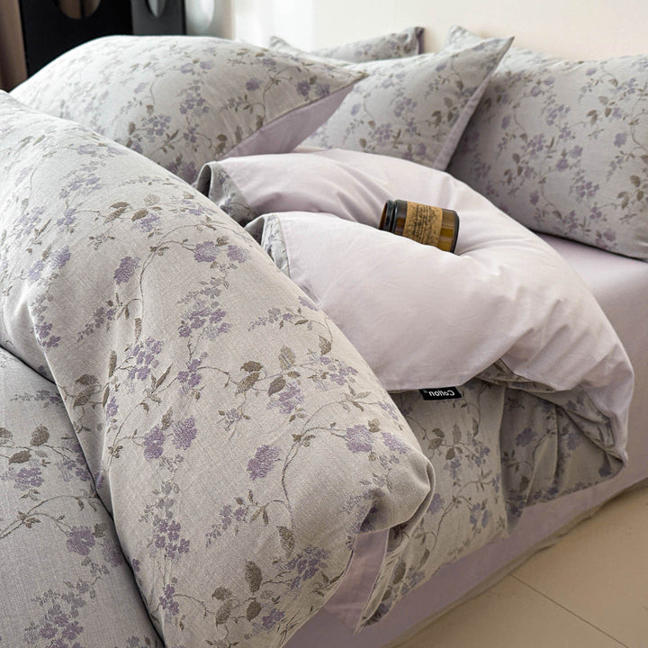 Reversible Printed Duvet Cover Set with Sateen-Feel Pillowcases