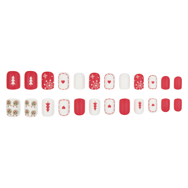Festive Holiday-Themed Press-On Nail Art Set Stornfield