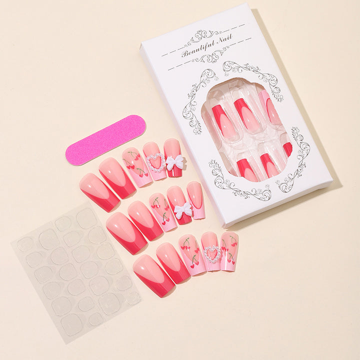 Artificial nail set with romantic floral designs Stornfield
