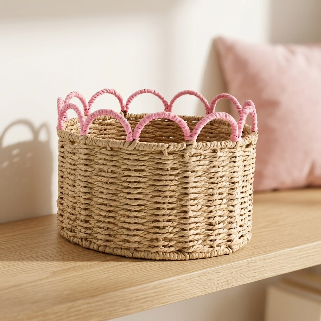 Decorative storage basket with wave pattern Stornfield