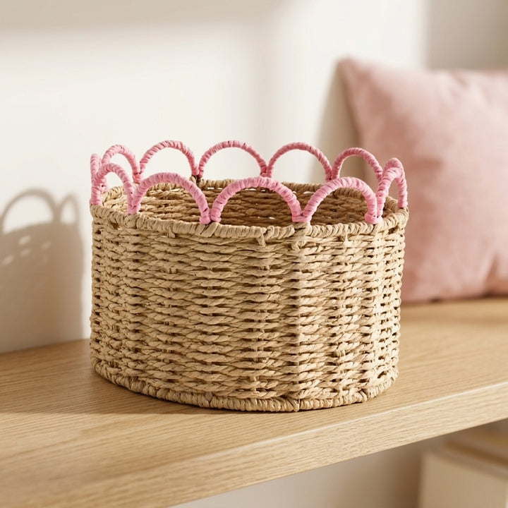 Decorative storage basket with wave pattern Stornfield