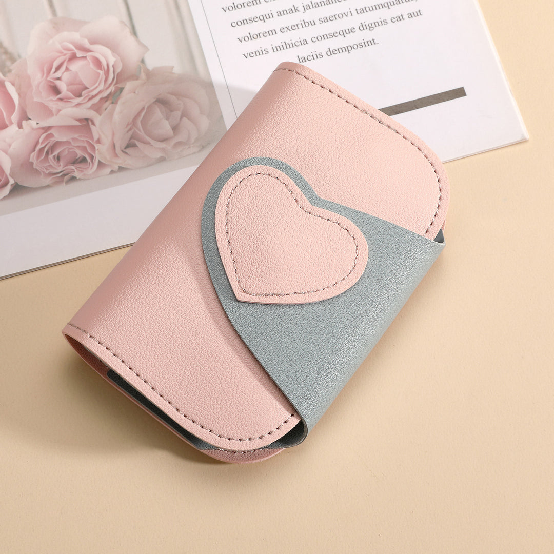 Heart-Embellished Mini Wallet