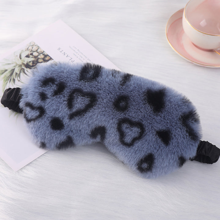 Women's cuddly faux fur sleep mask with heart-embossed surface and gathered comfort band Stornfield