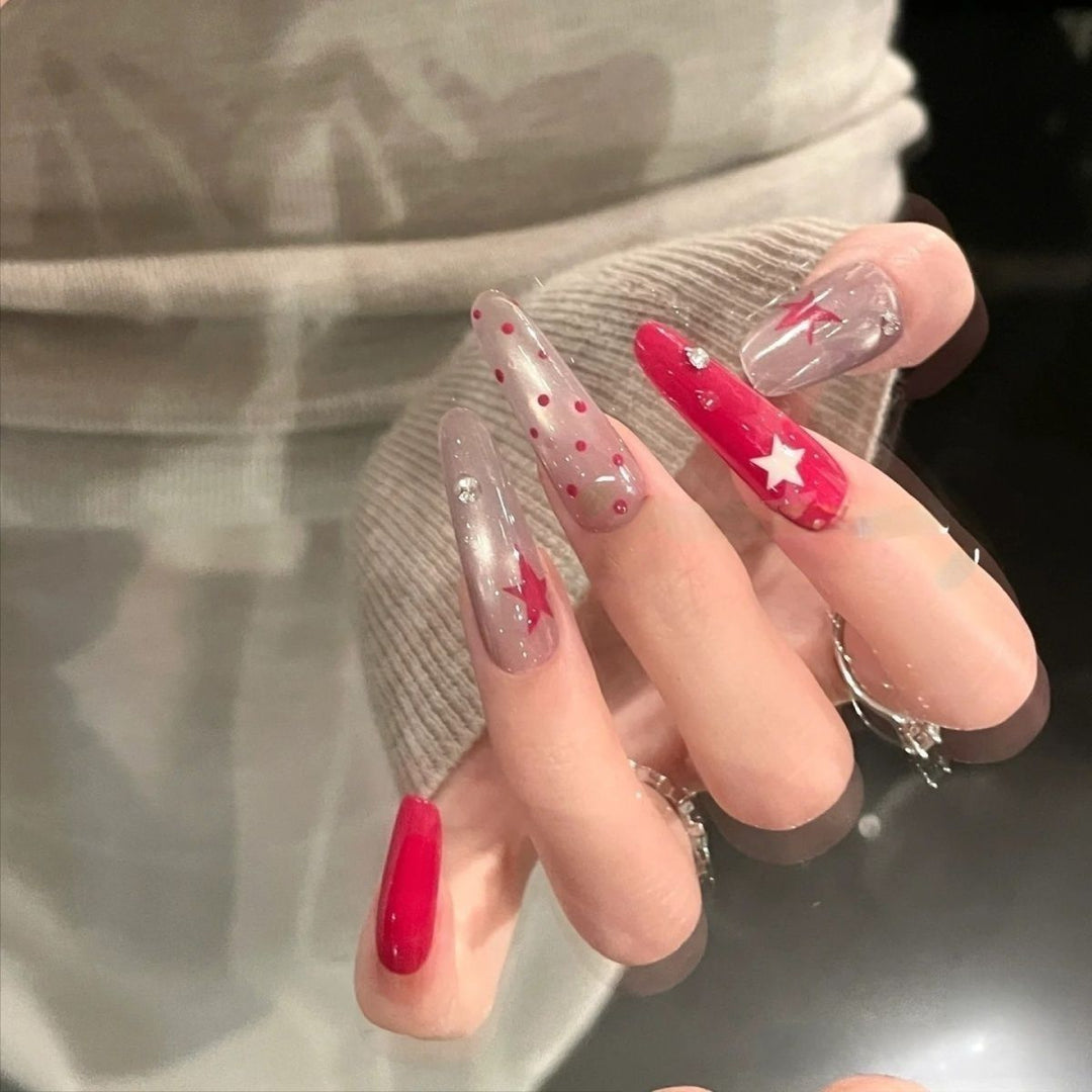 Artistic Heart Pattern Nail Art Extensions Stornfield