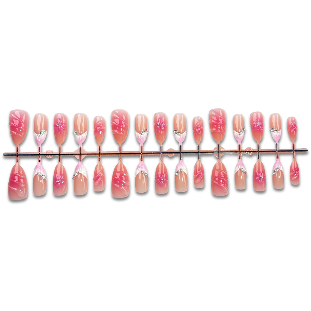 Artistic Floral Design Press-On Nail Set
