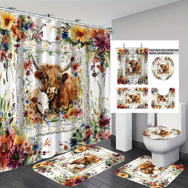 Artistic Highland Cow Bathroom Set Stornfield