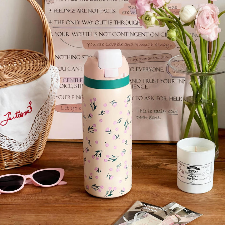 Ladies Insulated Water Bottle with Floral Design Stornfield
