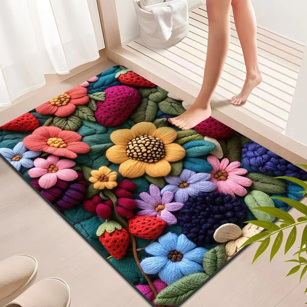 Floral Textured Indoor Mat Stornfield