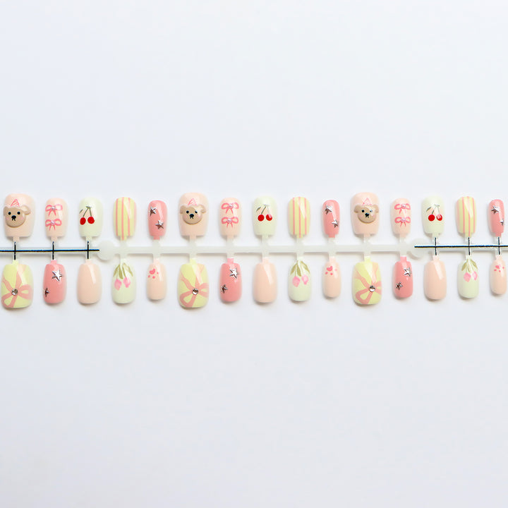 Cute Themed Press-On Nail Art Set Stornfield