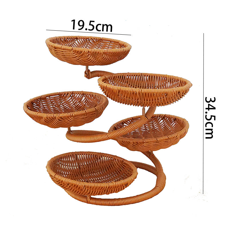 Two-Tiered Woven Fruit Display Stand Stornfield