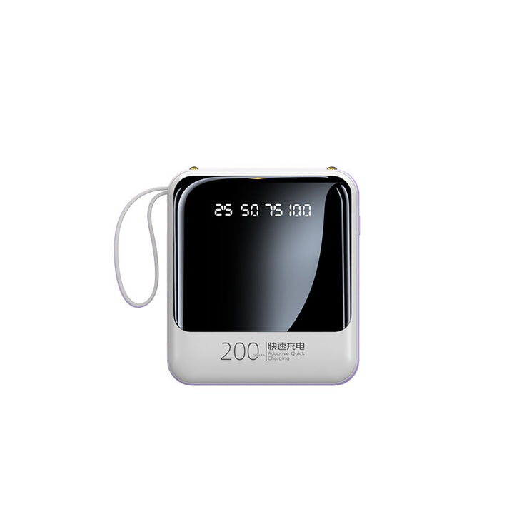 Portable power bank with LED status indicator and integrated cable system Stornfield