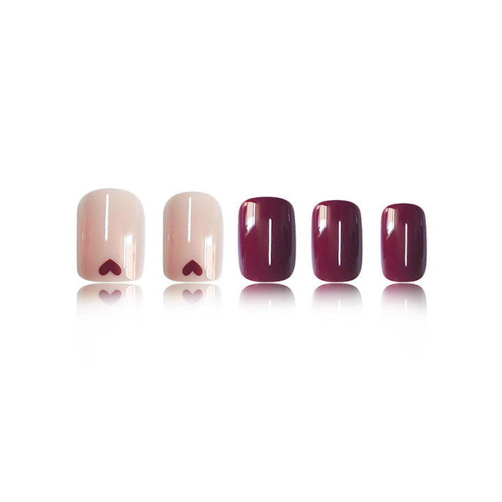 Artistic Heart-Design Press-On Nail Art Stornfield