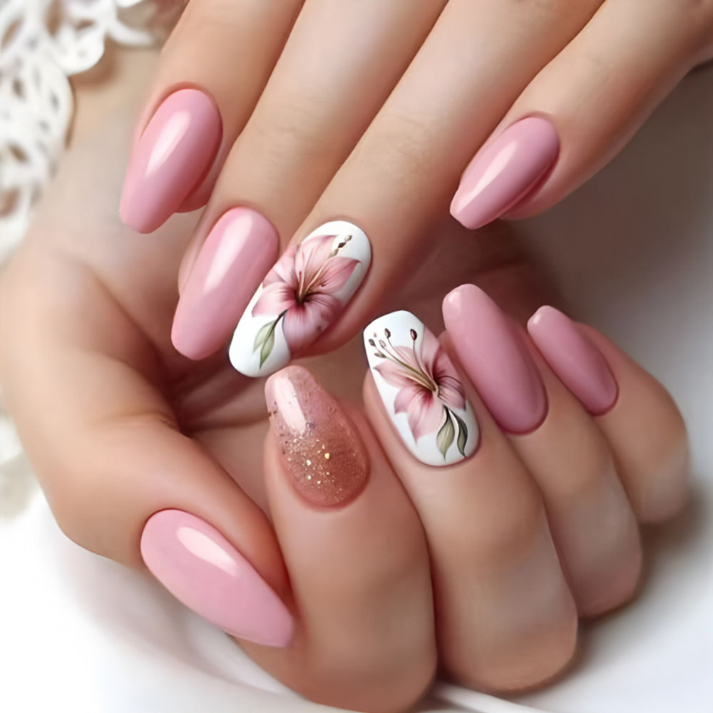 Floral Design Press-On Nail Art Set Stornfield