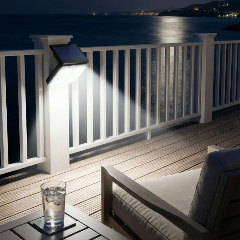 High-Output Solar Motion-Sensor LED Security Wall Light With Adjustable Solar Panel And Wide-Angle Floodbeam Stornfield