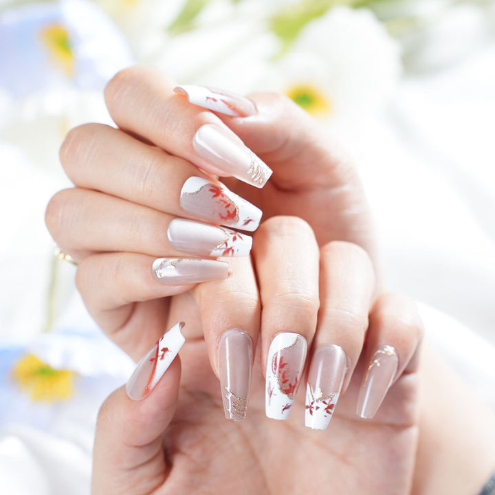 Elegant Floral Press-On Nail Design Stornfield
