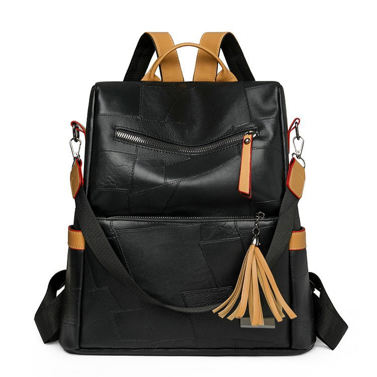 Textured Faux Leather Backpack Stornfield
