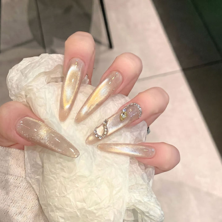 Glamorous Stiletto Press-On Nail Set with Crystal Accents Stornfield