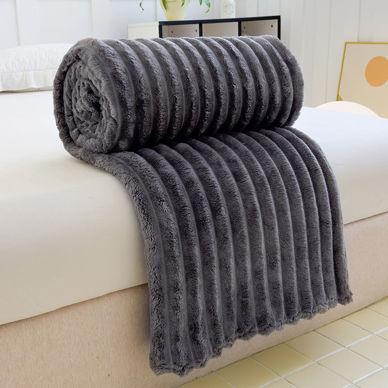 Women High-pile Cozy Blanket with Wave Pattern Stornfield