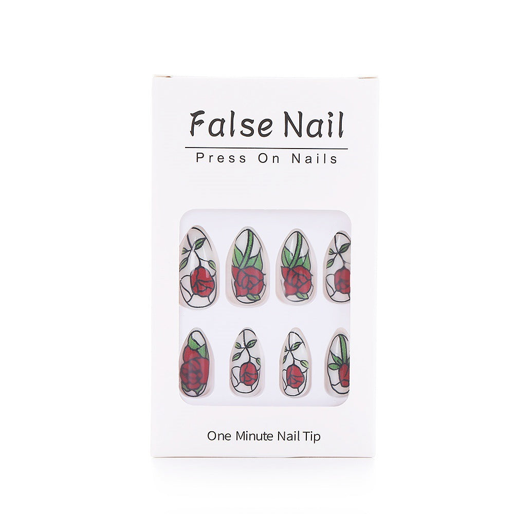 Elegantly designed artificial nails with floral pattern Stornfield