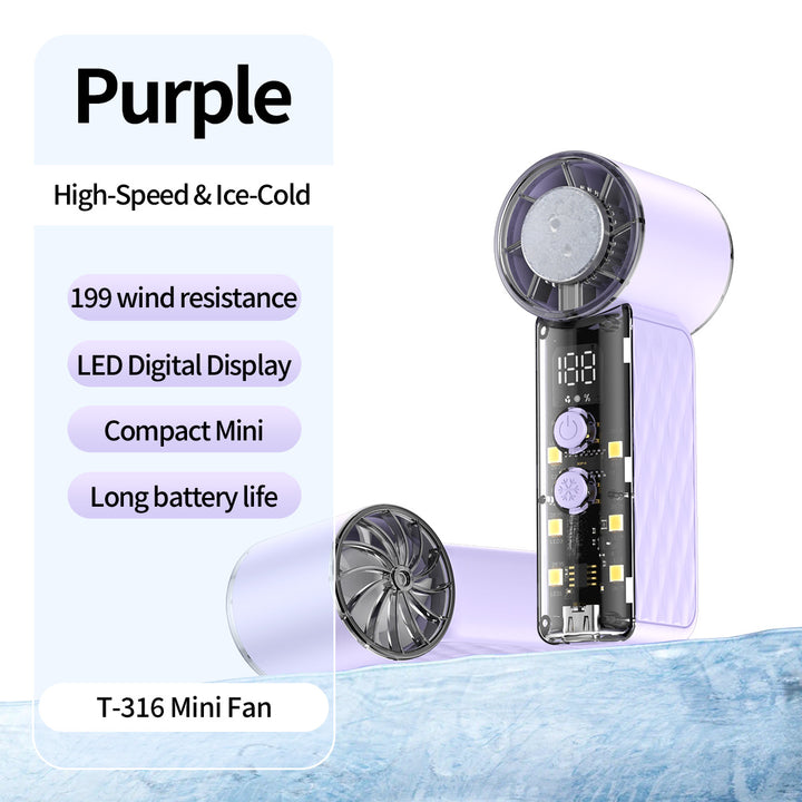 Women's nan compact rechargeable handheld cooling fan with LED real time display and multi-speed Stornfield
