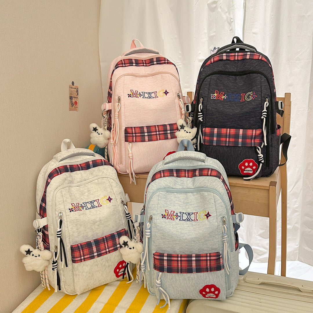 Playful Plaid Print Backpack Stornfield