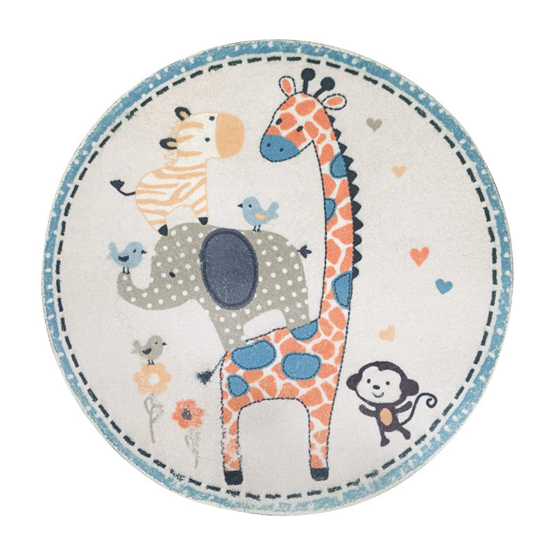 Playful Airplane-Themed Round Area Mat Stornfield