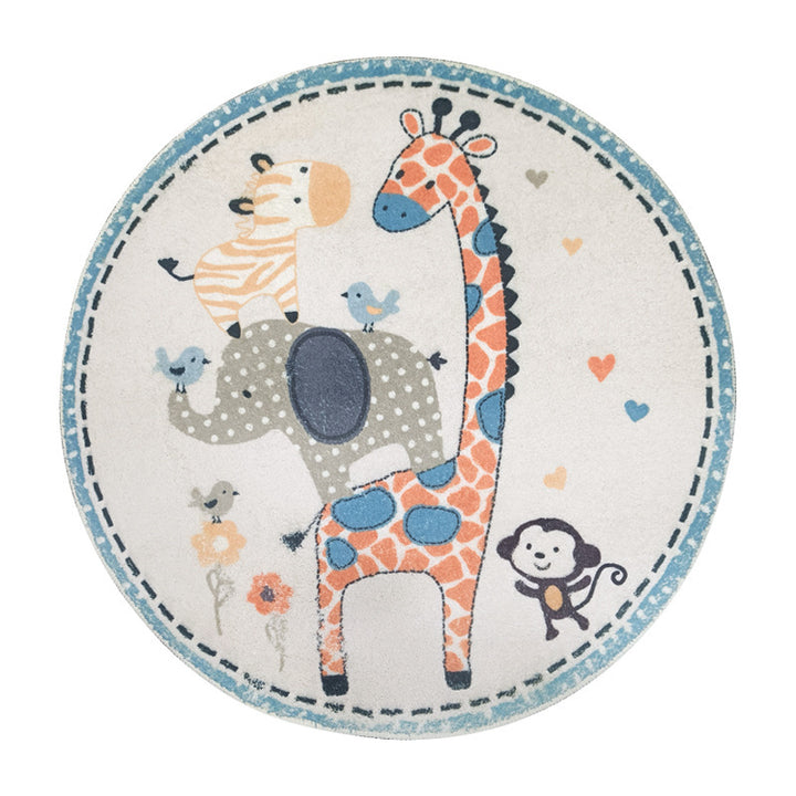 Playful Airplane-Themed Round Area Mat Stornfield