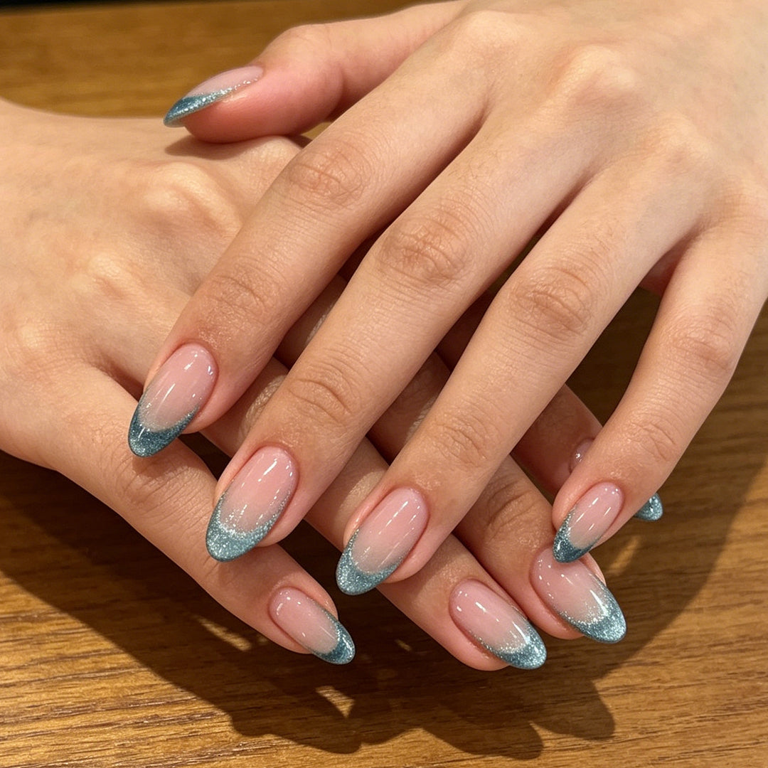 Gradient Glitter French Tip Nail Enhancements Stornfield