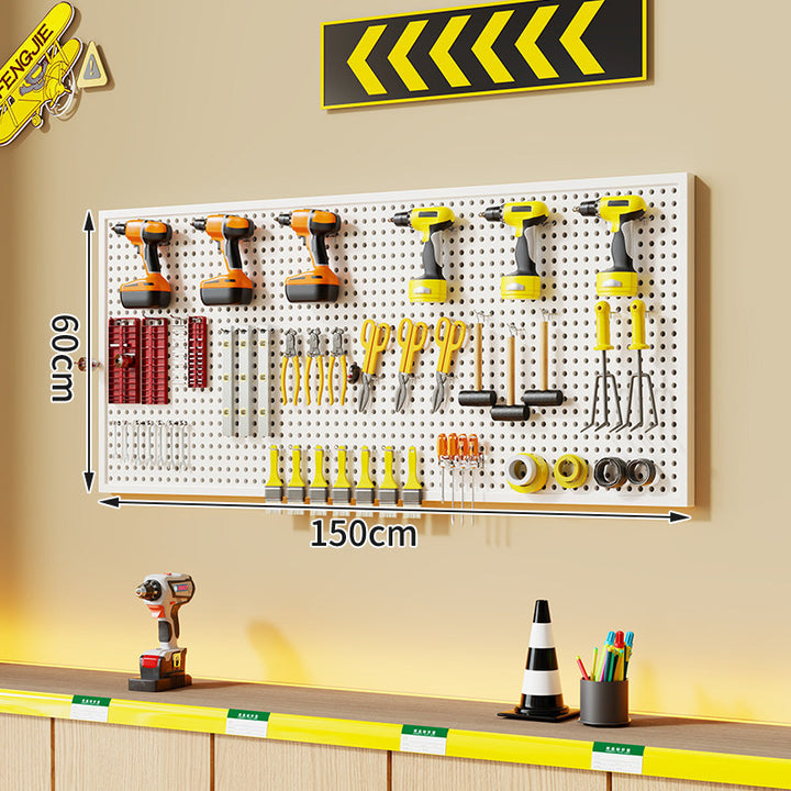 Large Rectangle Wall-Mounted Perforated Metal Pegboard Tool Storage Panel