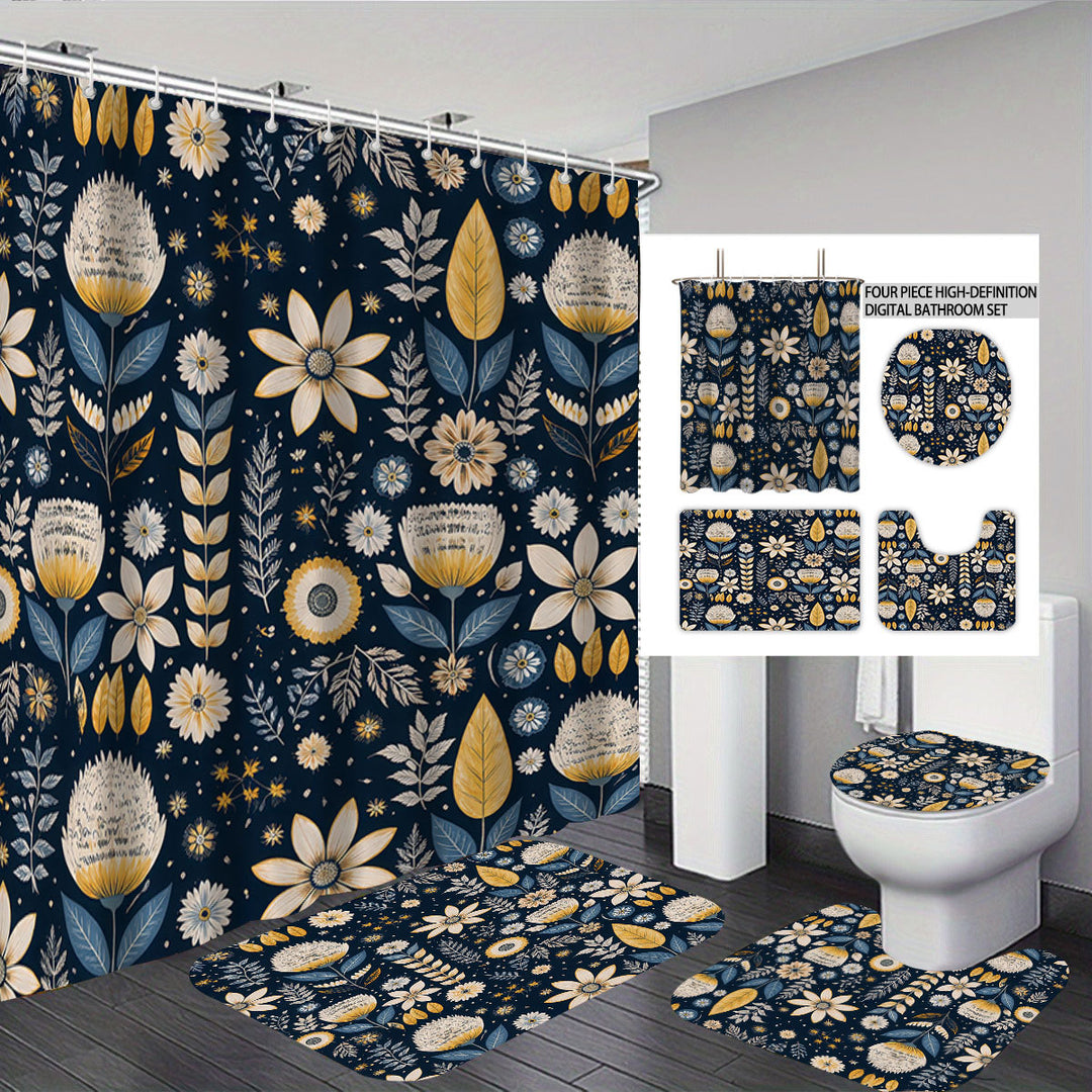 Digital Floral Theme Bathroom Décor Set Stornfield