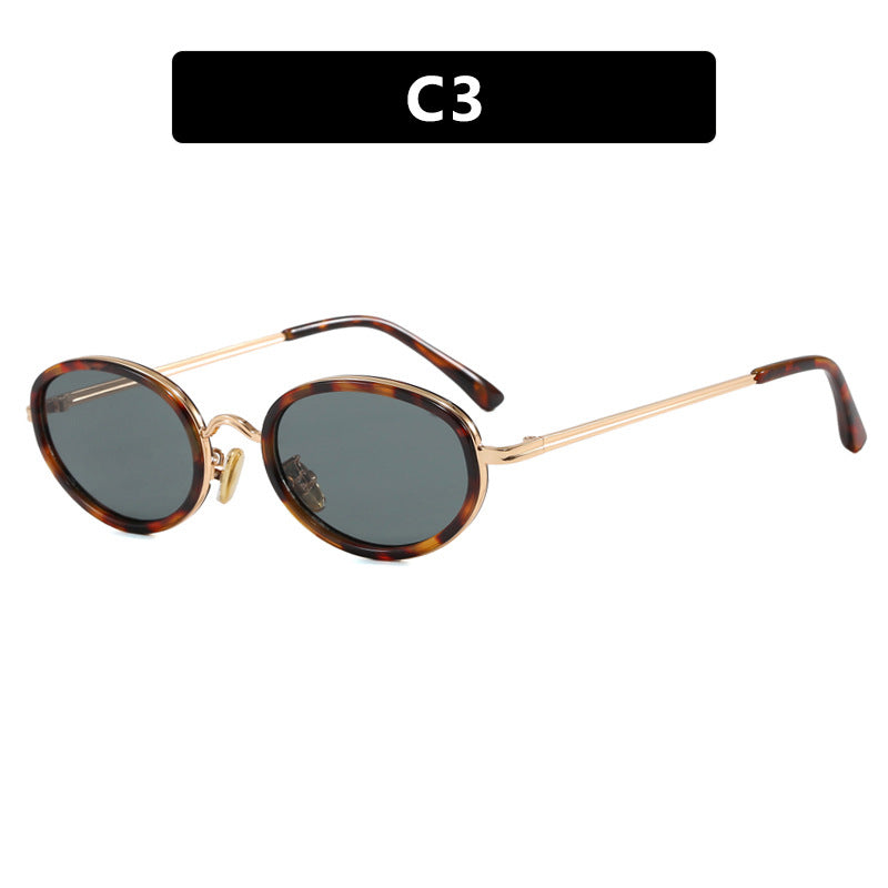 Ladies elegant round sunglasses with stylish metal frame Stornfield