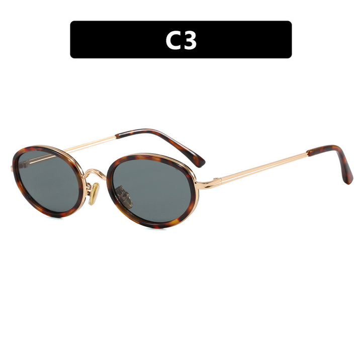 Ladies elegant round sunglasses with stylish metal frame Stornfield