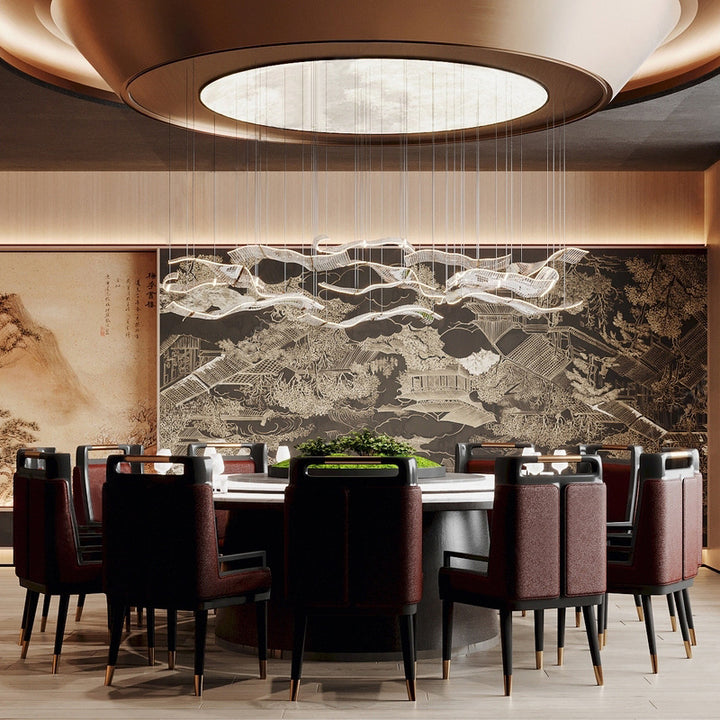 Modern Multi-Layered Glass Pendant Chandelier