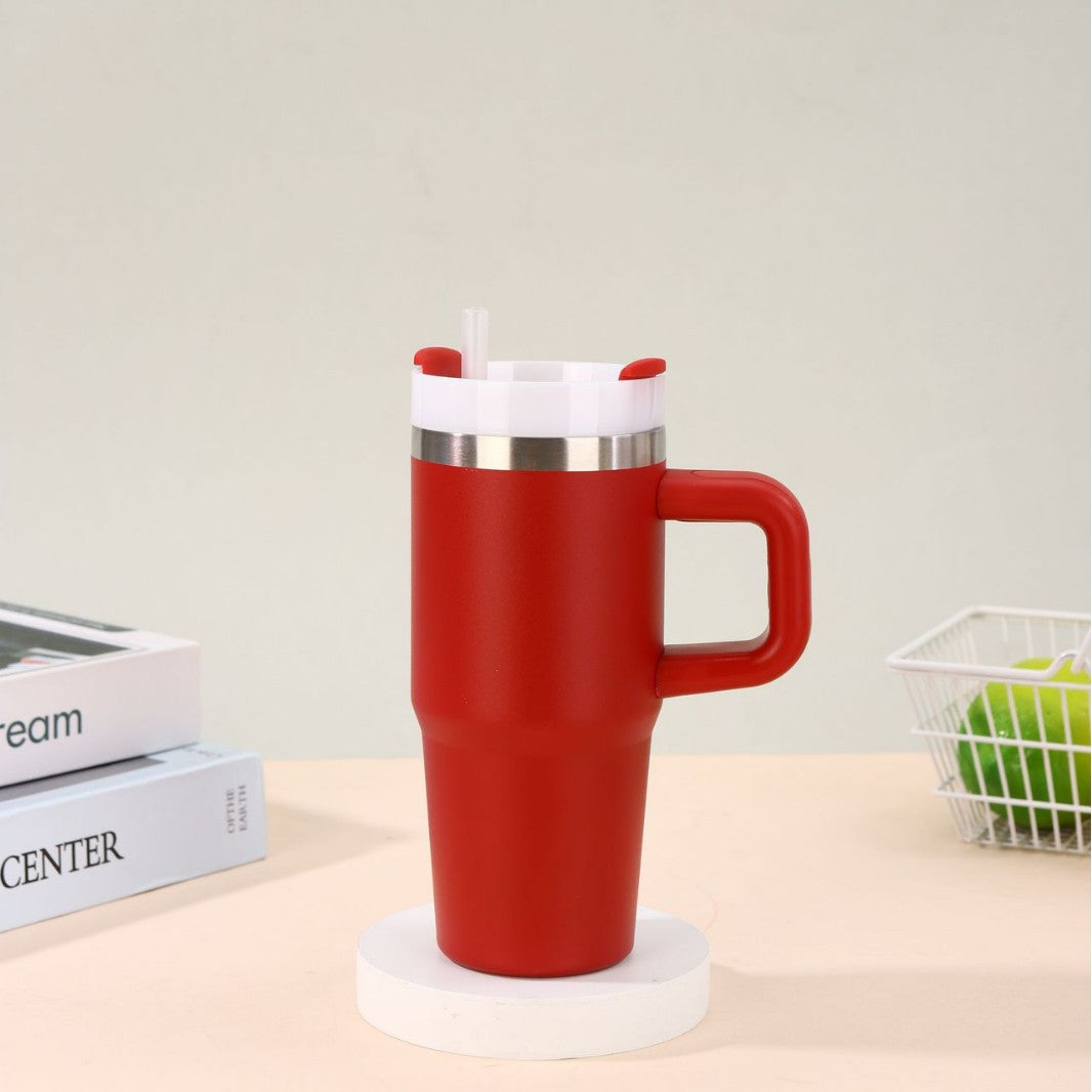 Unisex noble insulated cup with practical straw Stornfield