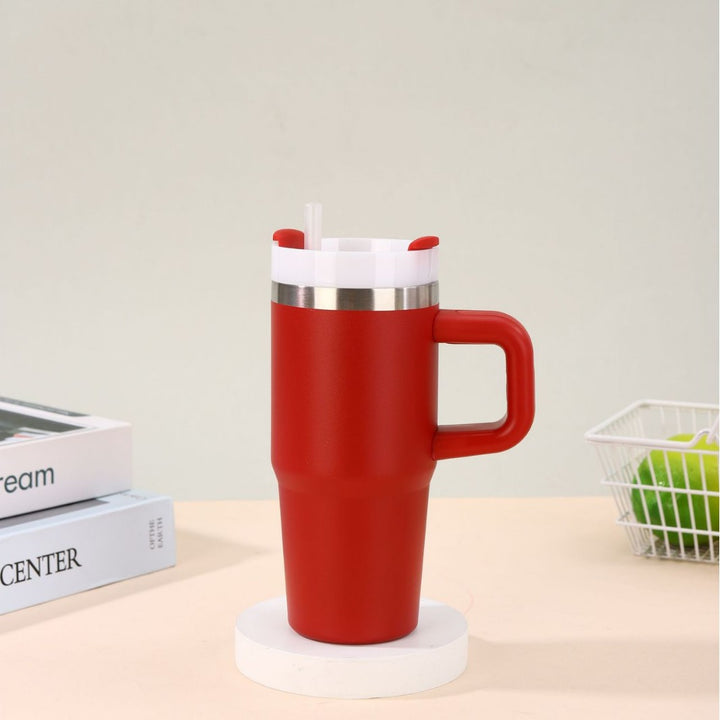Unisex noble insulated cup with practical straw Stornfield