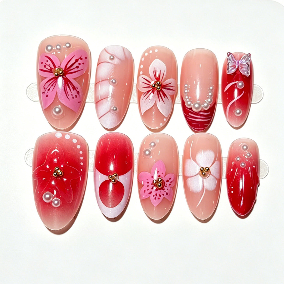 Floral Decorative Press-On Nail Art Kit Stornfield