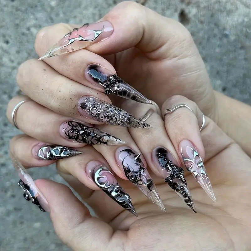 Artistic Gothic Stiletto Press-On Nails Stornfield