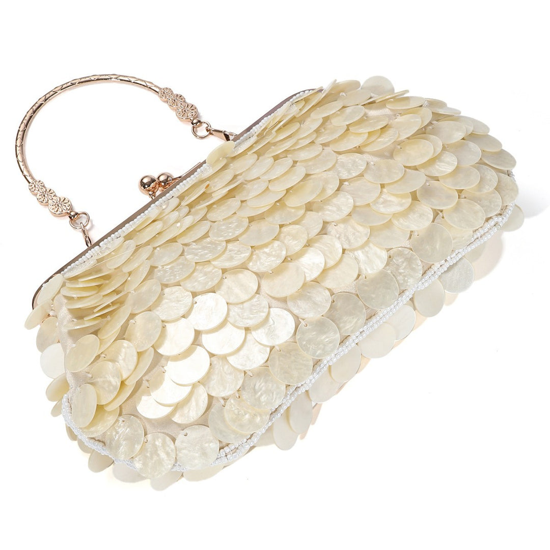 Elegant Shell-Sequined Evening Handbag