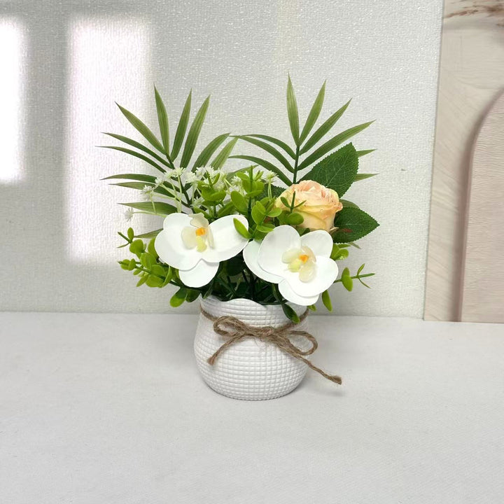 Decorative Artificial Orchid and Rose Arrangement for Home Decor