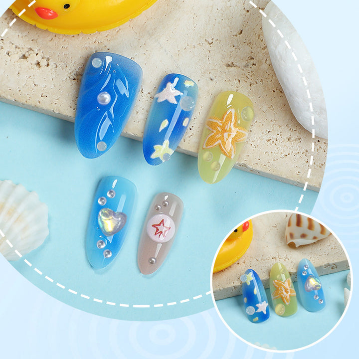 Decorative Floral Press-On Nail Art Stornfield